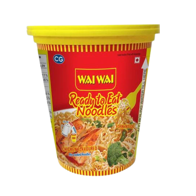 Wai Wai Chicken Noodles – 64g | Instant Fried Noodles with Chicken Flavor