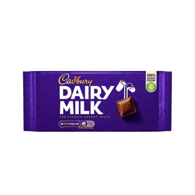 Cadbury Dairy Milk Chocolate Bar – 180g | Classic Creamy Milk Chocolate