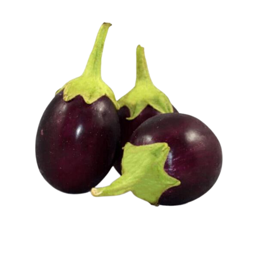Fresh Indian Eggplant Small & Oval 1 lb – Authentic, Versatile for Curry & More