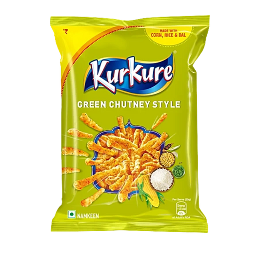 Kurkure Green Chutney – 90g | Crunchy Indian Snack with Tangy Masala Flavor