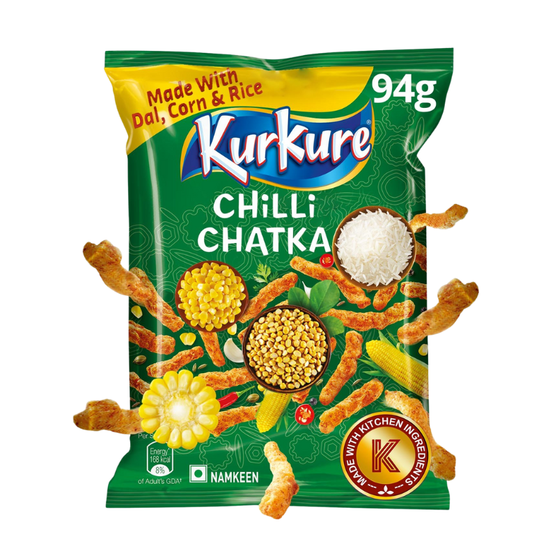 Kurkure Chilli Chatka – 90g | Spicy Crunchy Indian Snack