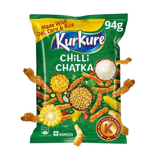 Kurkure Chilli Chatka – 90g | Spicy Crunchy Indian Snack