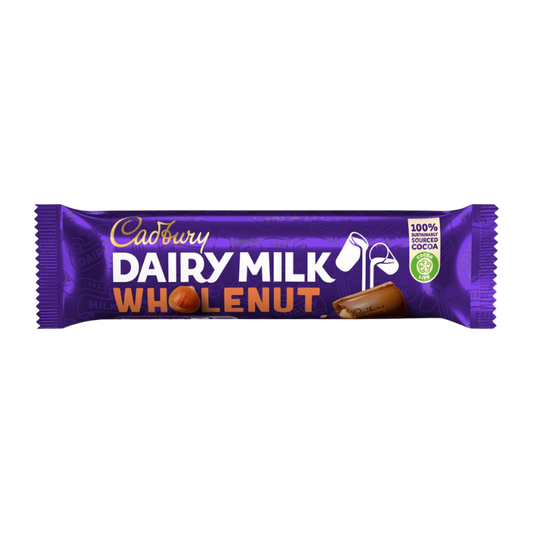 Cadbury Dairy Milk Wholenut – 45g | Creamy Chocolate with Whole Hazelnuts