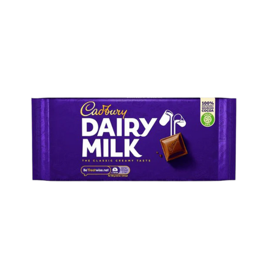 Cadbury Dairy Milk Chocolate Bar – 180g | Classic Creamy Milk Chocolate
