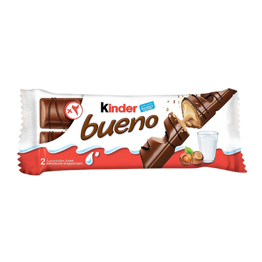 Ferrero Kinder Bueno – 43g | Creamy Hazelnut Chocolate Bar