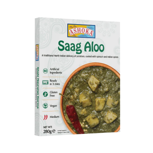 Ashoka Saag Aloo - Authentic Indian Spinach & Potato Curry, 280g