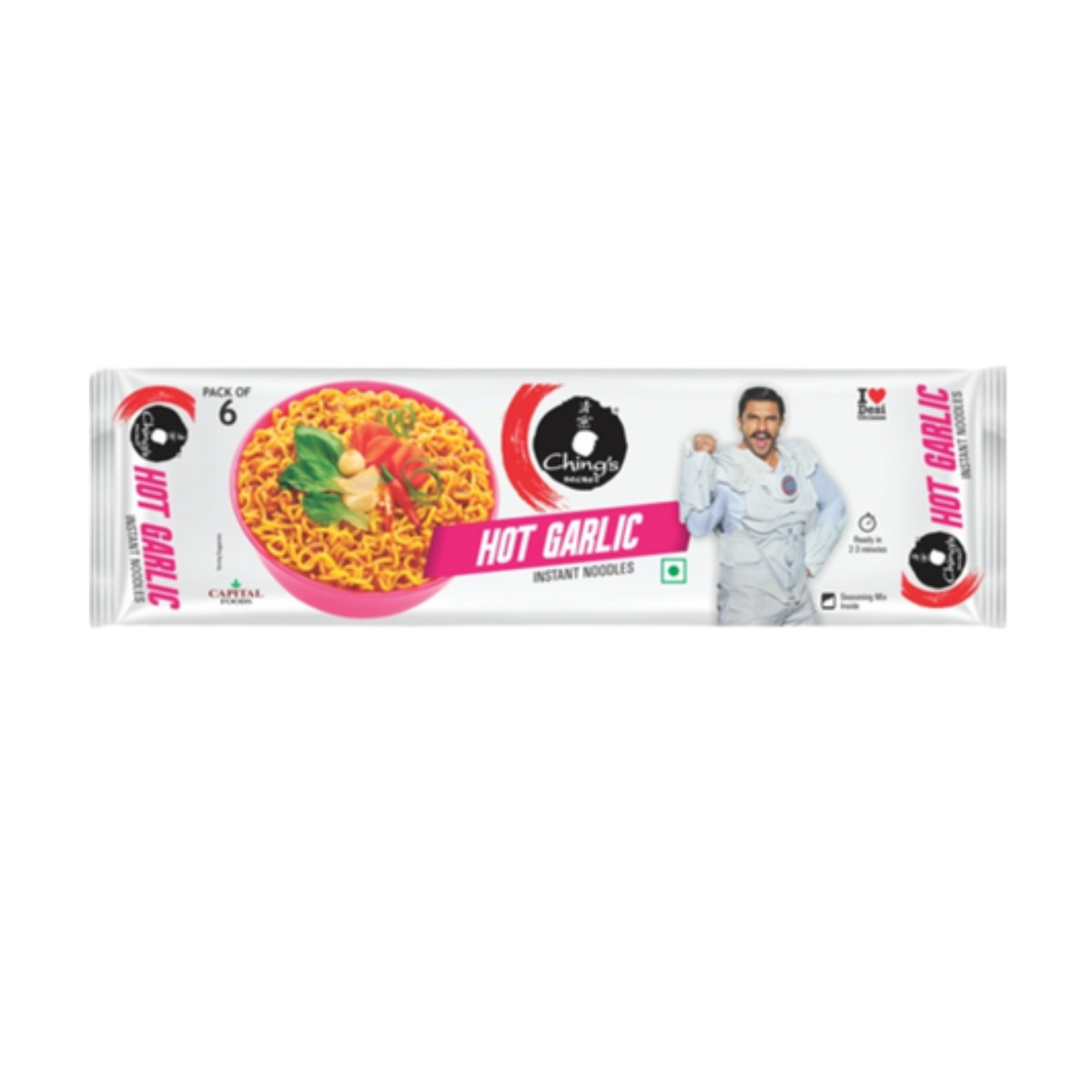 Ching's Hot Garlic Instant Noodles 4 pack 240g